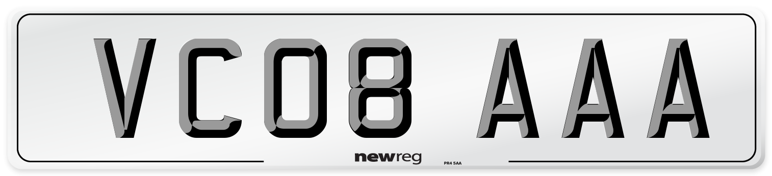 VC08 AAA Number Plate from New Reg